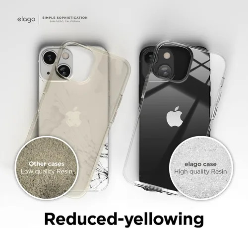 Vista 4 de elago Funda híbrida transparente compatible con iPhone 13 Mini (5.4 pulgadas), tecnología híbrida de PC + TPU, reducción del amarilleo, protección