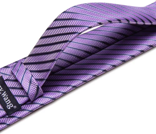 Vista 322 de Barry.Wang Juego de corbatas para hombre, corbata de seda a rayas, tejido a cuadros, gemelos formales, negocios, boda