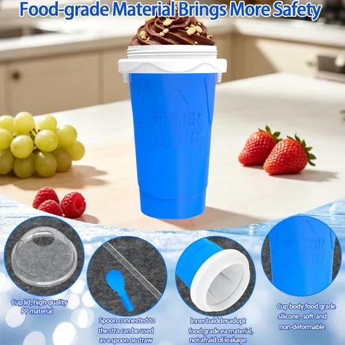 Vista 7 de Vasos para hacer granizados de 16.9 fl oz, 3 unidades, con tapa y pajita