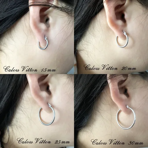 Vista 6 de 4 pares de aretes de argolla de acero inoxidable para mujer de 0.6in a 2.4in