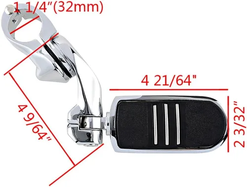 Vista 2 de Astra Depot Estriberas cromadas izquierda derecha con reposapiés Streamliner compatible con protector de motor Harley 1 1/4" 1.260 in
