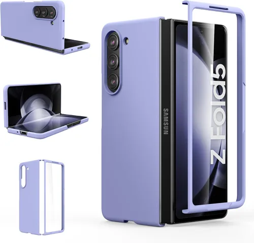 Vista 11 de Foluu Funda Slim Fit para Samsung Galaxy Z Fold 5, con protector de pantalla frontal integrado, cubierta protectora de PC mate ultradelgada