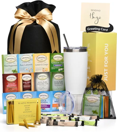 Vista 11 de Regalos para recuperarse pronto para mujeres u hombres - Set de regalo incluye manta de lujo, taza de retención de temperatura, kit de té TLC