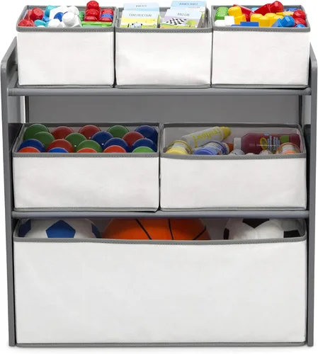 Vista 8 de Delta Children - Juego de 4 piezas para cuarto de juegos para niños pequeños, gris/blanco