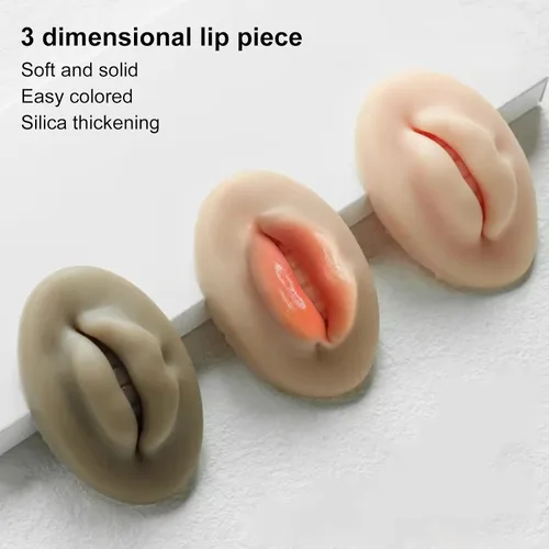 Vista 8 de 3pcs Práctica Labios, Silicona Microblading Práctica Piel 3D Piel Falso Piel Cosmética Maquillaje Labios Entrenamiento