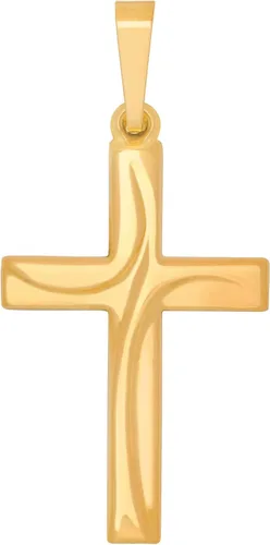 Vista 2 de MAZZERI Colgante de cruz de oro de 14 quilates, dijes religiosos de oro hipoalergénico para hombres y mujeres, hecho a mano en los Estados Unidos