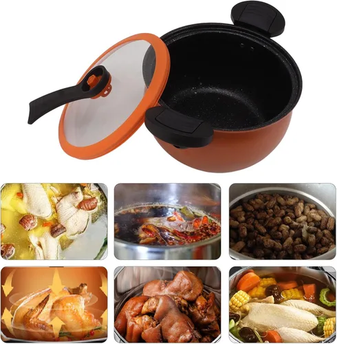 Vista 3 de Olla de presión micro de cerámica multifuncional eficiente 7L para cocinar rápidamente utensilios de cocina caseros