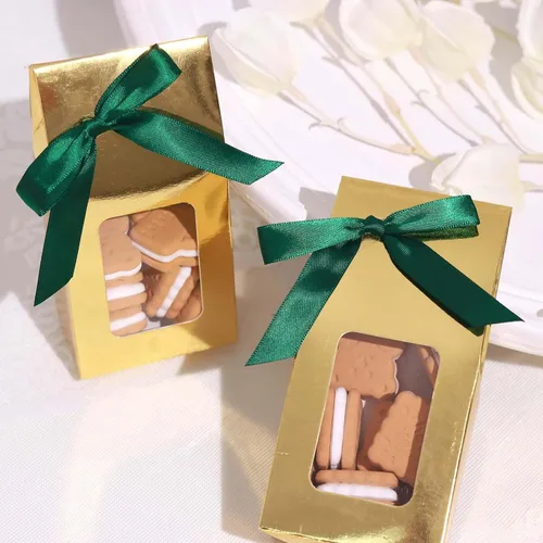 Vista 5 de Efavormart - 50 lazos de cinta preatados de satén verde esmeralda cazador de 3 pulgadas, cesta de regalo, decoración de bolsas de recuerdo