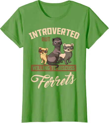 Vista 57 de Camiseta para amantes de los animales de los hurones, Negro, S