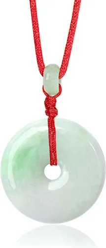 Vista 42 de Dahlia Collar eterno de jade en forma de círculo, jadeíta de grado A certificada de Birmania auténtica para la paz