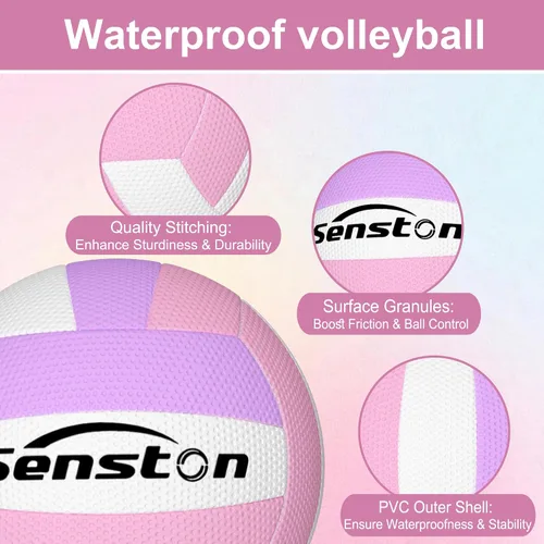 Vista 2 de Senston Balón de voleibol suave tamaño oficial 5 - Voleibol de playa para jugar al aire libre/entretenimiento