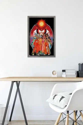 Vista 6 de Earth Wind & Fire - Póster de pared con banda, 22.4 pulgadas de largo x 14.7 pulgadas de ancho, versión enmarcada de madera de granero