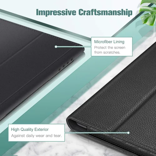 Vista 6 de Fintie - Funda de piel sintética con función atril para Amazon Fire HD 8 y Fire HD 8 Plus (10ª generación, versión 2020), color negro