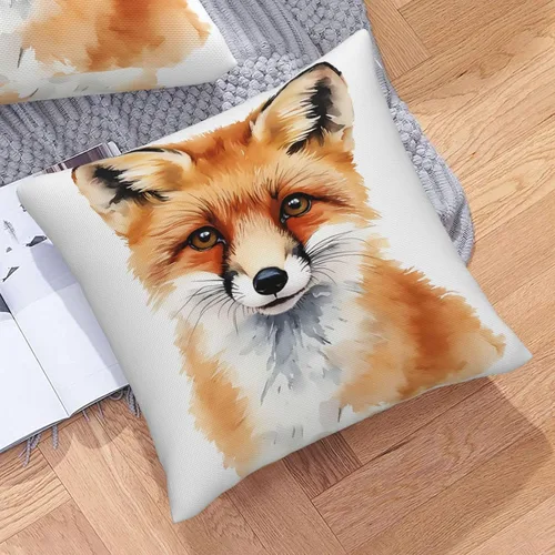 Vista 5 de Bay Fox - Fundas de almohada de 18 x 18 pulgadas, fundas de almohada cuadradas de lino de zorro de acuarela para sofá, dormitorio, sala de estar