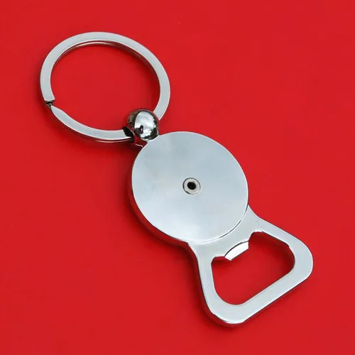 Vista 2 de US 2002 Jefferson Nickel 5 Cent BU Uncirculated Coin Gold Silver Two Tone Key Chain Ring Bottle Opener NEW
