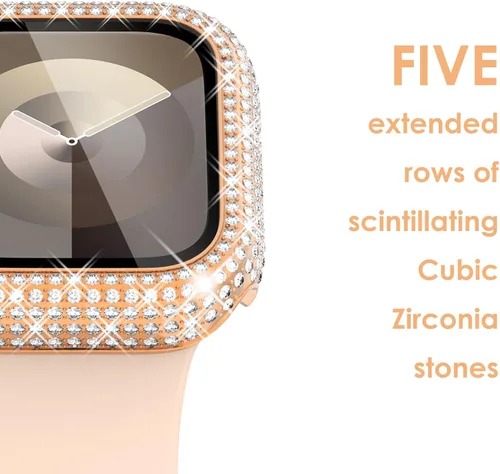 Vista 107 de Surace Bling - Carcasa con protector de pantalla para Apple Watch Series 3, 2, 1 de 1.496 pulgadas