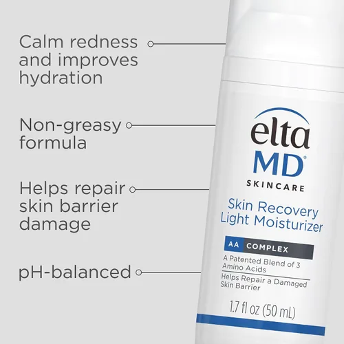 Vista 3 de EltaMD Hidratante facial ligero para piel seca, alivio del enrojecimiento, hidratante facial, hidrata y calma la piel sensible, fórmula no grasa, pH