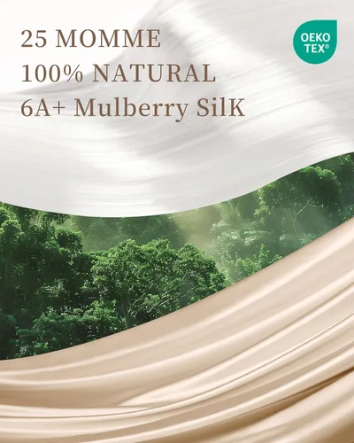 Vista 2 de THXSILK Juego de sábanas de seda de 4 piezas, 100% seda de morera de 25 momme de hebra larga, juego de sábanas y fundas de almohada, extremadamente