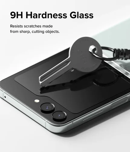 Vista 7 de Ringke Protector de pantalla de vidrio templado compatible con Samsung Galaxy Z Flip 5 para pantalla exterior, protector de pantalla de vidrio