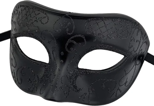 Vista 7 de Juego de máscaras venecianas de Mardi Gras para parejas, accesorio para disfraz de fiesta
