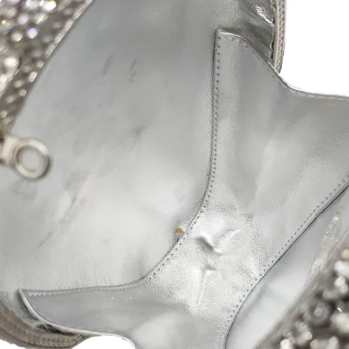 Vista 7 de Boutique De FGG Bolso de mano de cristal de calavera para mujer, bolso de mano de noche con diamantes de imitación, para fiesta, graduación