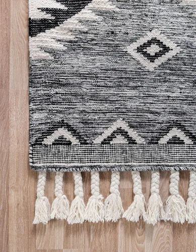 Vista 9 de Unique Loom Mesa Collection - Alfombra de área - Papago (2 pies 2 pulgadas x 6 pies 1 pulgada, carbón/gris)