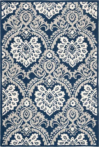 Vista 22 de SAFAVIEH Blossom Collection - Alfombra decorativa, 2 x 3 pies, azul y marfil, lana hecha a mano, ideal para zonas de alto tráfico en entrada, sala