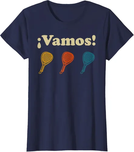 Vista 27 de Camiseta Vamos Padel Player Sport en Español Retro Hombre