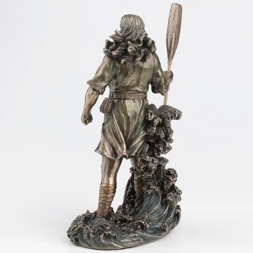 Vista 6 de Veronese Design 10 3/8 pulgadas de alto Njord nórdico dios del viento y el mar vikingo nórdico fundido en frío de resina bronceada escultura