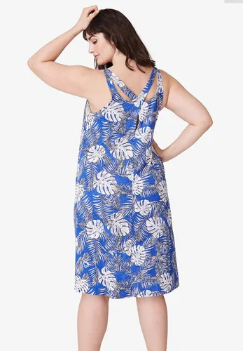 Vista 6 de Ellos Vestido sin mangas con espalda cruzada en talla grande para mujer