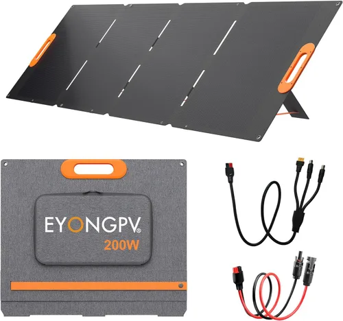 Vista 11 de EYONGPV Panel solar plegable portátil de 14 W y cargador solar con salida USB-C Croc-Eye, cargador solar compacto impermeable IP67 para teléfonos