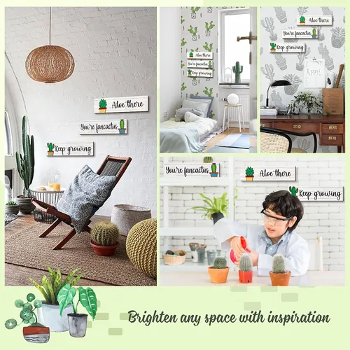 Vista 5 de 97 Decor Decoración de pared de cactus de madera - decoración de baño de cactus, decoración de pared suculenta, impresiones artísticas de cactus 3D
