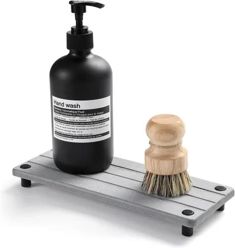 Vista 14 de Organizador de Fregadero de Cocina, Bandeja de Piedra Absorbente de Agua para Fregadero, Bandeja de Encimera de Baño de Diatomita, Protector