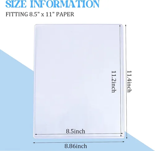 Vista 2 de 10 protectores rígidos de impresión de 8.5 x 11 pulgadas, protectores de hojas transparentes rígidas, protectores de papel, fundas para fotos