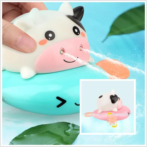 Vista 3 de Juguete de baño, bonito juguete de animales para bañera y piscina, juguetes de baño para bebés de 1 a 3 años, juego de juguetes de baño de agua