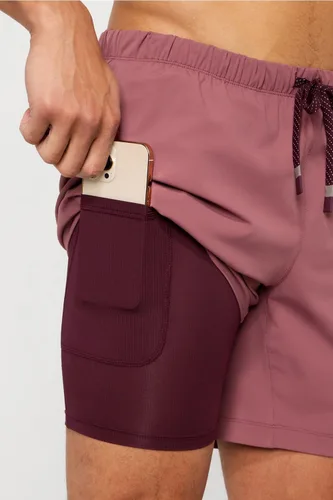Vista 51 de Fabletics The One - Pantalón corto para hombre (forro), entrenamiento, natación, ligero, de secado rápido, bolsillo con cremallera, tejido elástico