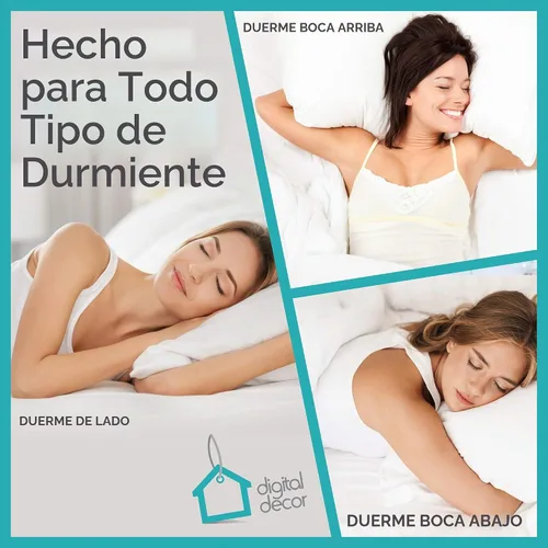 Vista 6 de Digital Decor Almohadas Premium de Hotel, Fabricadas en Estados Unidos, Hipoalergénicas, Sin Plumón, con Funda de 100% Algodón, Soporte Medio Firme