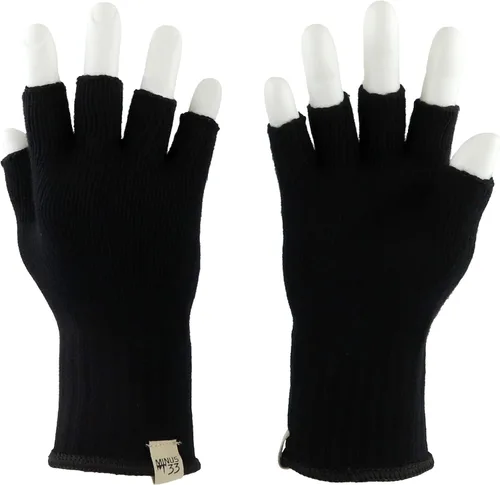 Vista 12 de Minus33 Merino Wool Forro de guantes sin dedos Gris ceniza