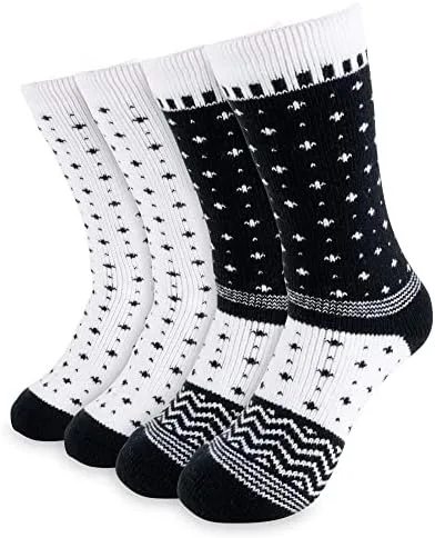 Vista 6 de HOT FEET 2 Pack Warm Cozy Thermal Socks for Women - Thick Insulated Crew for Cold Winter Weather