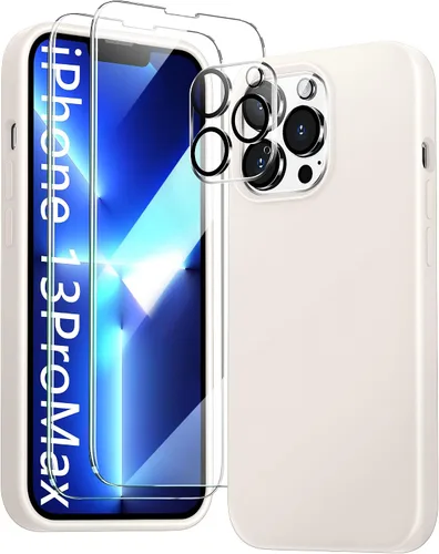 Vista 19 de Funda 5 en 1 para iPhone 12 Pro con protector de pantalla y protector de lente de cámara, funda de silicona líquida para iPhone 12 Pro (verde alpino)