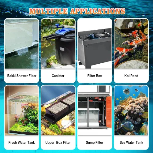 Vista 6 de NEZO Medios de filtro para tanque de peces de acuario de 6 pulgadas, 50 piezas de bloques de cerámica biológica gris de alta densidad para acuario