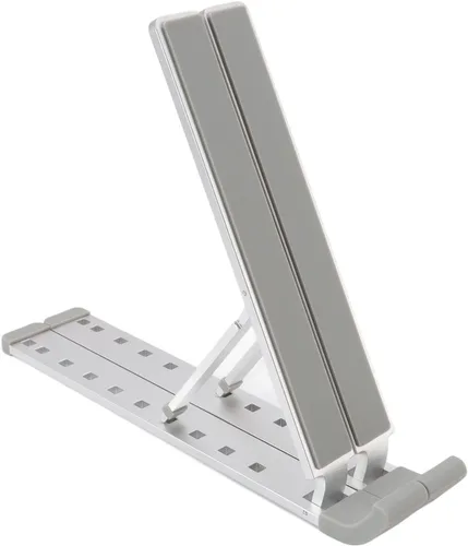 Vista 8 de Luqeeg Soporte para laptop para escritorio, soporte ergonómico ajustable de aluminio portátil para laptop, soporte plegable para computadora