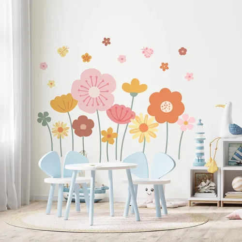 Vista 28 de Zonon 6 calcomanías de pared de flores, calcomanías para despegar y pegar