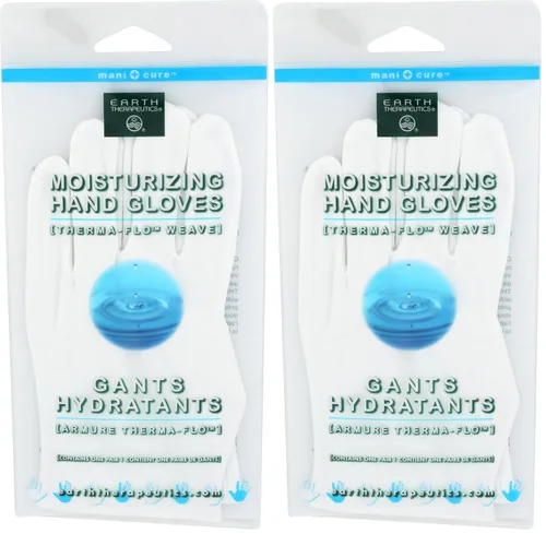 Vista 7 de Guantes hidratantes para manos color blanco liso, 1 par, Earth Therapeutics