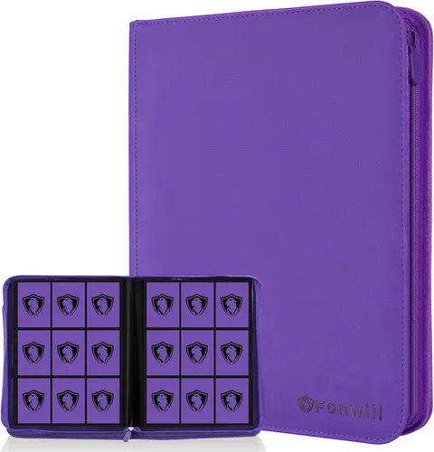 Vista 15 de Carpeta de tarjetas coleccionables de 9 bolsillos, libro de tarjetas premium para 360 tarjetas, álbum de tarjetas resistente para tarjetas