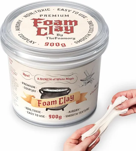 Vista 11 de The Foamory Arcilla de espuma moldeable para cosplay (300g Negro) Arcilla seca al aire de alta densidad, espuma EVA se lija y pinta fácilmente,