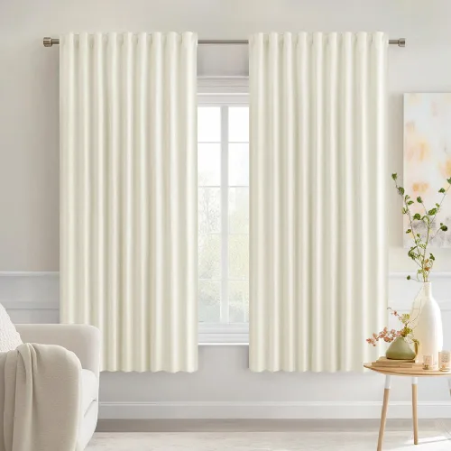 Vista 117 de MIULEE Cortinas opacas con pestaña trasera de 63 pulgadas de largo, juego de 2 paneles para sala de estar, dormitorio, privacidad, bolsillo