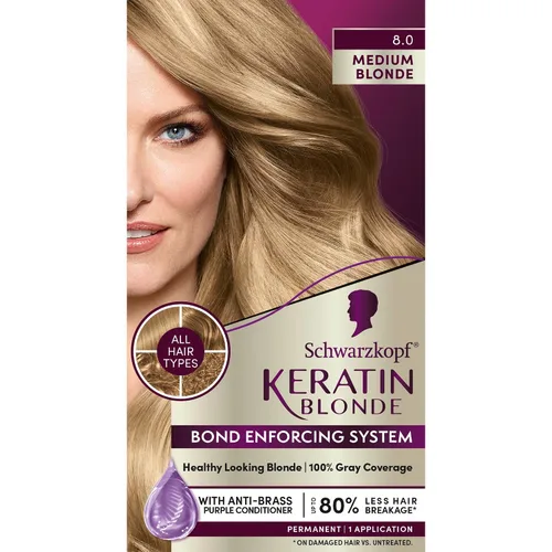 Vista 30 de Schwarzkopf Keratin - Tinte para el cabello rubio, 7.0 rubio ceniza oscuro, coloración permanente de calidad profesional, sistema de refuerzo