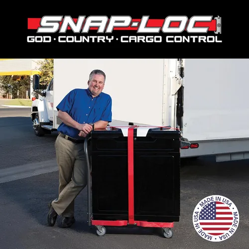 Vista 7 de Plataforma móvil Snap-Loc negra (EE.UU) con 1500 lb de capacidad, estructura de acero, ruedas de 4” y correa de sujeción opcional