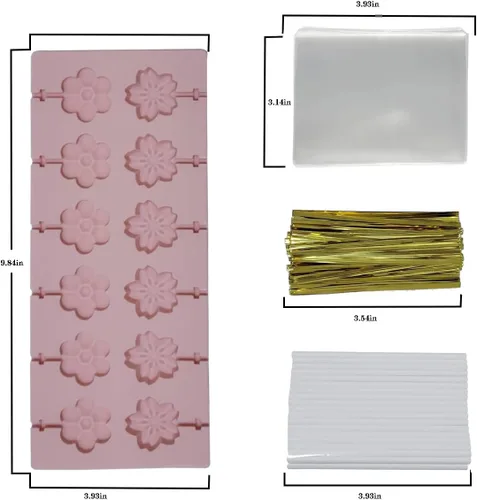 Vista 2 de Molde de silicona para piruletas de flores: el molde de piruleta de chocolate se puede utilizar para hacer una variedad de dulces hechos a mano como